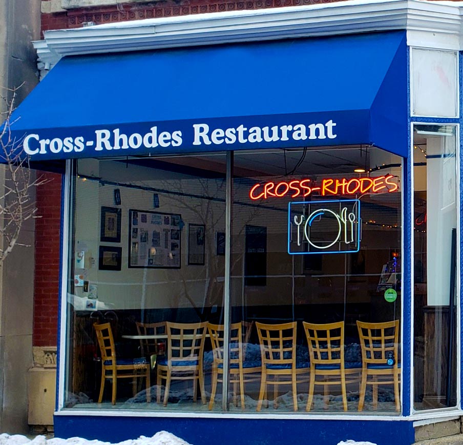 Evanston restaurant Cross-Rhodes serves Greek and American food.